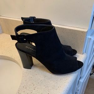 Madden Girl peep toe booties.